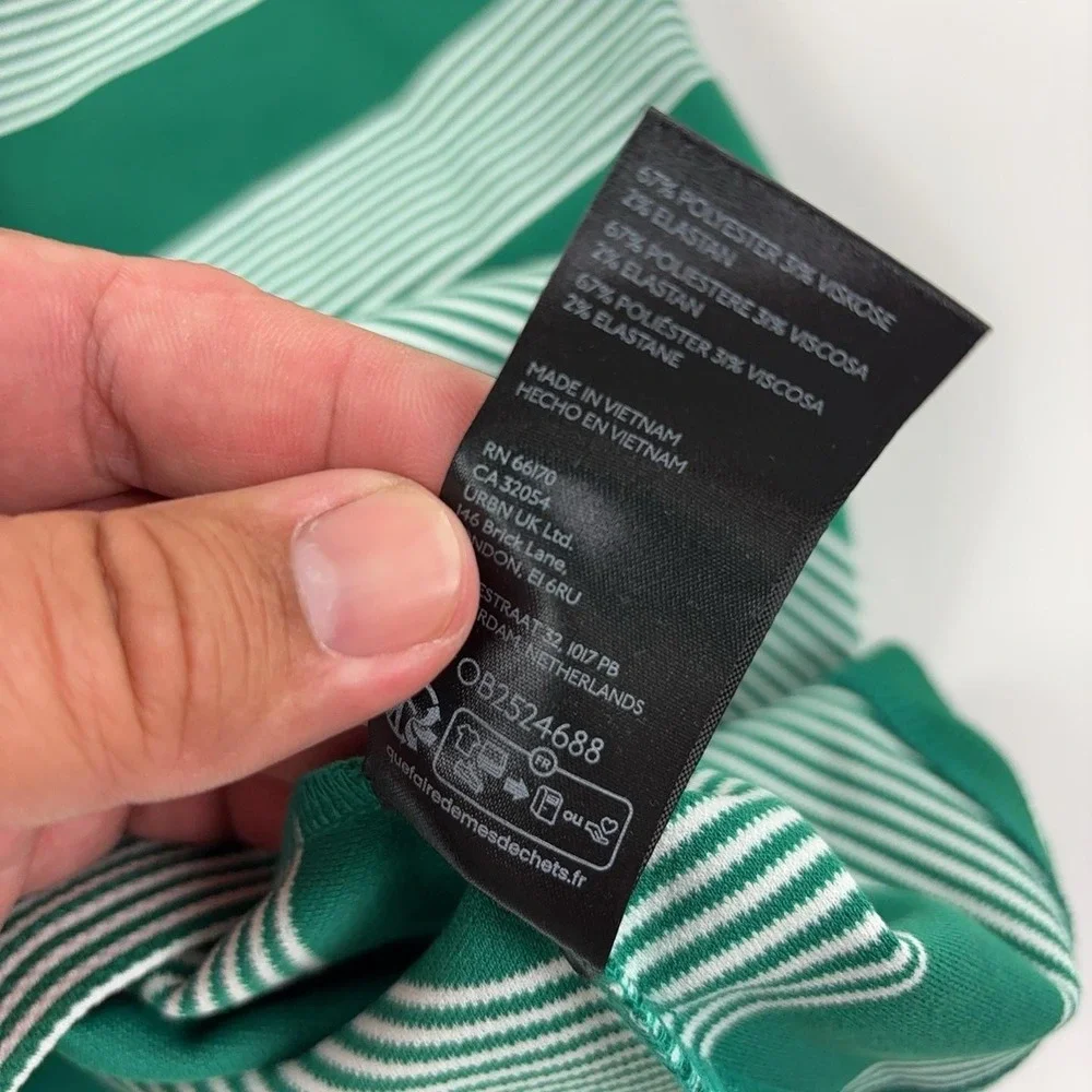 Maeve Tank Top Womens XS Green Striped V-Neck Sleeveless Knit Anthropologie